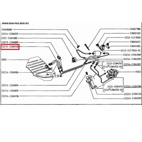 Hadica paliva od plaváka nádrže 21214-1104218