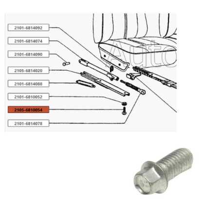 Skrutka mechanizmu sedadiel M8x16 2105-6810054